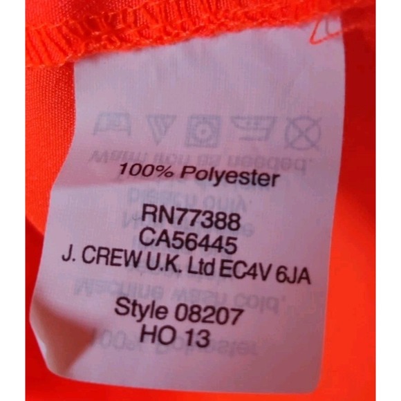J. Crew Women's L Sleeveless Button-Down Blouse Double Pocket High Neck Orange - Picture 4 of 5